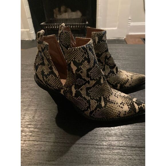 Jeffrey Campbell for free people‎ snake print open boots - Picture 1 of 6